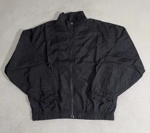 Vintage Reebok Windbreaker Jacke schwarz Gr. M abstrakte Kunst Futter Hip Hop 90er - Bild 1 von 7