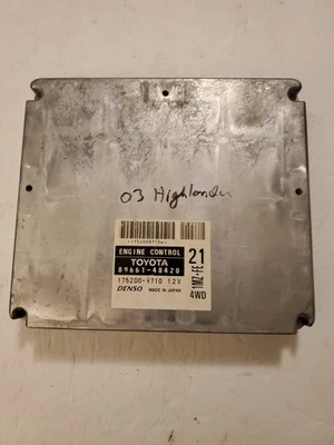 2003 Toyota Highlander ENGINE Computer Module ECU ECM PCM 89661-48420 - Image 1 of 4