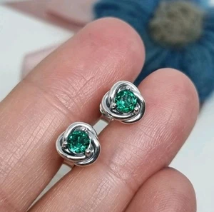 NEW Genuine PANDORA MAY Birthstone Eternity Circle Stud Earrings π S925 ALE - Picture 1 of 7