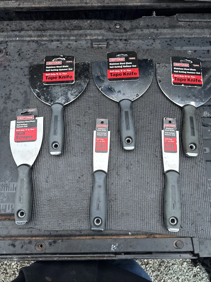 "Juego de 6 cuchillos raspadores de cinta de masilla sexy Sears Craftsman EE. UU. 1,5""-6""" Foto 1 de 4
