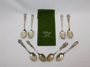 8 Sterling Demitasse Five O'Clock Spoons wit Various Hallmarks In Pouch 113g - Picture 1 of 12