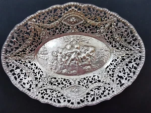 Silberschale, durchbrochen, 800 Silber gestempelt mit 800, 178 gr. - Bild 1 von 8