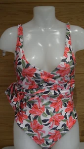 TRAJE DE BAÑO AUDAZ FLORAL ENVOLVENTE CON CORBATA FRONTAL LATERAL TALLA UK 8 C2 - Imagen 1 de 3
