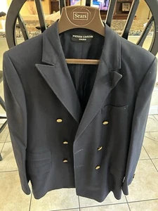 38R Pierre Cardin France Mens Vintage 2 Button Blazer Sport Coat Dark Navy - Picture 1 of 6