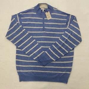 SZ L | Peter Millar Crown Long Bay Merino Wool Linen 1/4 Zip Sweater NWT $230