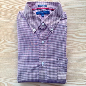 Tommy Hilfiger Medium Shirt Mens Red White 24" Pit-to-Pit Designer 16" Collar - Picture 1 of 11