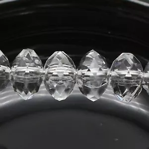 200 Clear Transparent Acrylic Faceted Rondelle Beads 6X10mm Spacer Bracelet Bead - Picture 1 of 5