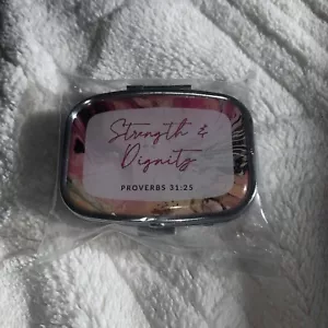 New small metal pill box with inspirational saying - Picture 1 of 6