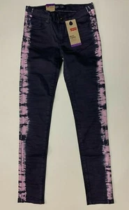 Levis Denim Leggings Girls Size10 Reg Super Stretch Adj. Waist Tie Dye Sides NEW - Picture 1 of 6