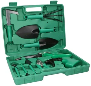 10tlg. Gartenwerkzeug Set mit Praktischem Kunststoffkoffer Gartenschere - Bild 1 von 7