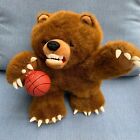 Vintage Vancouver Grizzlies Mascot Bear holding Basketball 90s NBA Team Plush 
