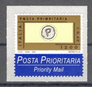 2000 Repubblica Posta Prioritaria 0.62 cent oro nero grigio n. 2484 MNH** - Picture 1 of 1