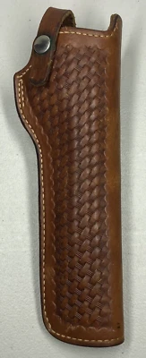 Smith & Wesson S&W Basket Weave Brown Leather Belt Holster 22 07 W - Right Hand - Image 1 of 4
