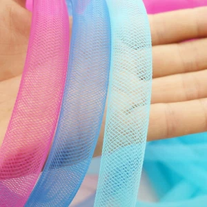 10M Colorful Mesh Tube Ribbon Hair Design Wreath Jewelry Craft DIY Material 16mm - Picture 1 of 21