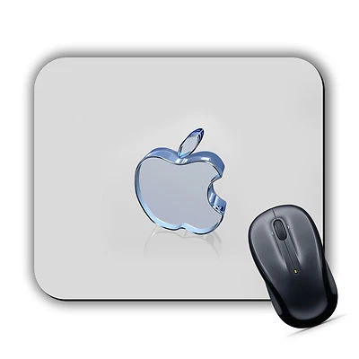 GLASS APPLE EFFECT MOUSE MAT Pad PC Mac iMac MacBook Gaming High Quality Printed - Image 1 of 3