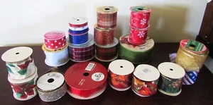 LOT RIBBON NEW USED VARIOUS WIDTH METALLIC WIRE EDGE - Picture 1 of 10