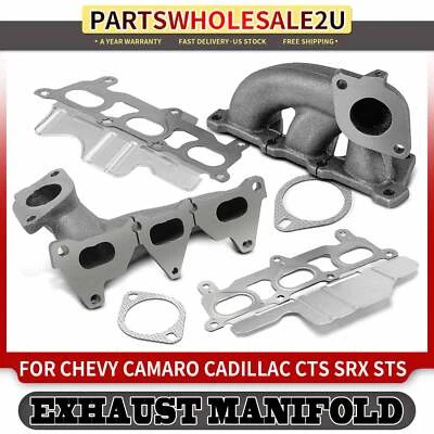 2x Left and Right Exhaust Manifold w/ Gasket for Chevrolet Camaro Cadillac STS - Image 1 of 4