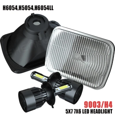 Par de faros LED con bombillas FIT Ford F650 F750 F250 F350 E150 L9000 5x7" 7x6 Foto 1 de 4