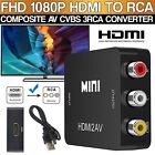 HDMI to 3 RCA CVBS Full HD Video 1080P AV Scart Composite Converter Adapter