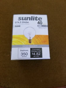 40-Watt G16.5 --4-Pack --Clear Globe Lights w/Candelabra Base - 350 Lu - Picture 1 of 3