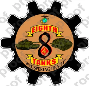 STICKER USMC UNIT   8TH TANK BATTALION  oo   USMC Lisc# 20187 - Picture 1 of 1