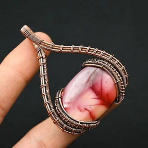 Colgante de piedras preciosas mookaite envuelto en alambre de cobre hecho a mano joyería de diseñador regalo para - Imagen 1 de 4