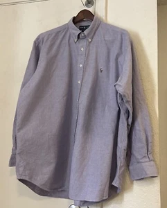 Polo Ralph Lauren viola Oxford camicia elegante XL 17 X 35 Blake vestibilità ampia - Foto 1 di 2