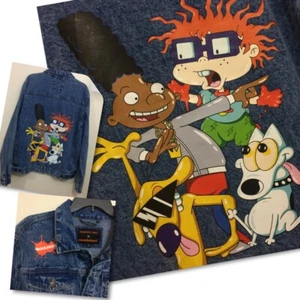 Members Only x Nickelodeon Mens XL Rugrats Denim Jacket Graphic NWT  - Picture 1 of 12