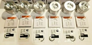 Cummins Pistons + Piston Ring Sets 5.9L 24V 98-2002 VP44 2500 Standard Set of 6 - Picture 1 of 4