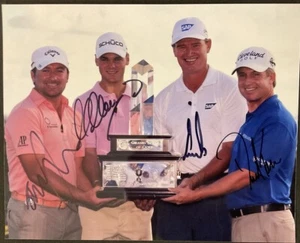 Graeme McDowell, Ernie Els, David Toms, & Martin Kaymer Signed 8x10 Photo Auto - Picture 1 of 2