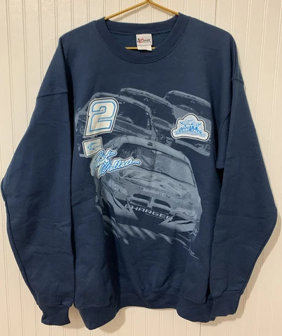 Rusty Wallace Penske Racing Last Call Sweat Shirt Blue Size XL *NICE* Cover