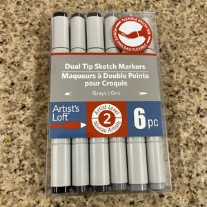 Loft de artista - Marcadores de boceto de doble punta - Colores primarios 6 piezas 516312 nuevo sellado - Imagen 1 de 7