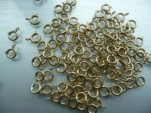  9mm solid Brass SPRING BOLT Ring Clasps Jewellery Findings charm fob  - Picture 1 of 5