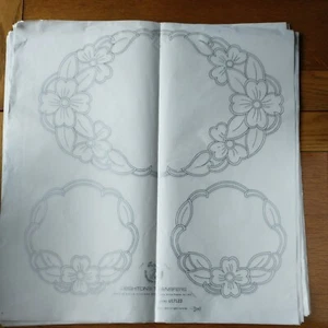 Vintage Deighton's 'Silver-Tex' Embroidery Transfer: OVAL Dressing table set - Picture 1 of 1