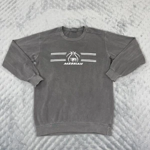Messiah University Sweater Mens Medium Gray Fleece Crewneck Pullover Sweatshirt - Picture 1 of 8
