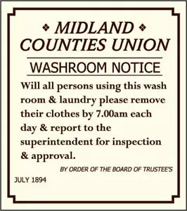 Letrero de acero esmaltado Midland Counties Union Washroom 180 mm x 160 mm (dp) - Imagen 1 de 1
