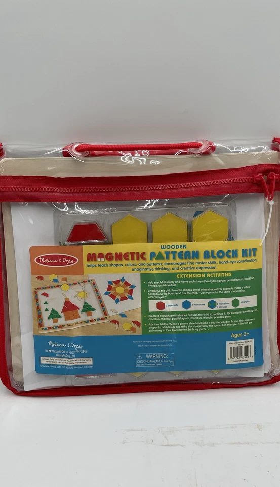 Melissa & Doug Kit de Bloques de Patrón Magnético Juego de Juguetes Educativos de Madera Foto 1 de 4