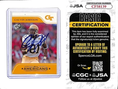 Calvin Johnson Auto Autographed Signed Trading Card JSA Authentic Auto - Image 1 of 2