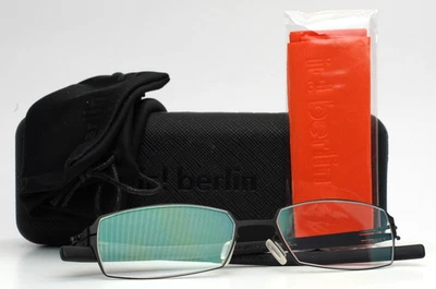 IC! BERLIN Paxon Negro Hombres Rectángulo Borde Completo Anteojos 52-17-145 B:27 Foto 1 de 4