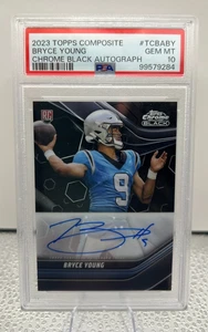 2023 TOPPS COMPOSITE TOPPS CHROME BLACK AUTOGRAPH BRYCE YOUNG #TCBABY PSA 10 - Picture 1 of 6