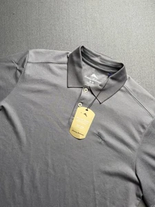 Tommy Bahama Shirt Mens M Gray Bala Shark Short Sleeve Casual Polo NWT - Picture 1 of 11