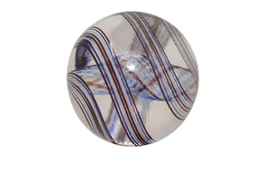 Richard Marquis Studio Art Glass Marble ~ Red White Blue Swirls - Picture 1 of 19