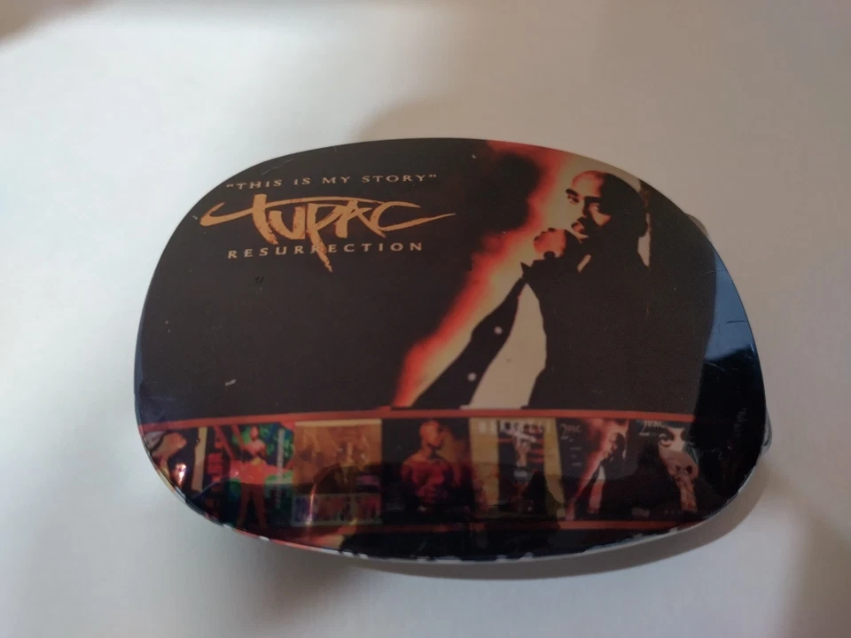 RARE VINTAGE TUPAC 2PAC THIS IS MY STORY RESURRECTION METAL BELT BUCKLE - Image 1 of 2