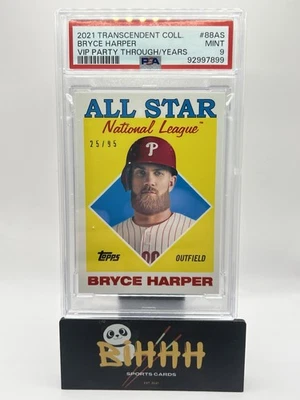 2021 Transcendent Collection Bryce Harper VIP Party /95 #BHTY-88AS PSA 9 Mint - Image 1 of 2