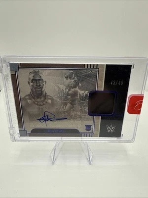 2024 Panini Three Count WWE Oba Femi Rookie Patch Auto RC /49 - Image 1 of 4