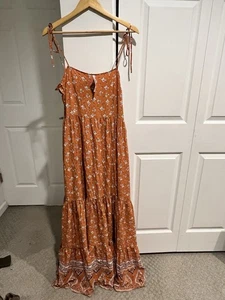 Forever 21 Sleeveless Maxi Dress COTTAGECORE Boho Fall Large - Picture 1 of 11
