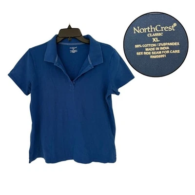 North Crest Women’s XL Polo Shirt Blue Collared Top Casual - Image 1 of 4