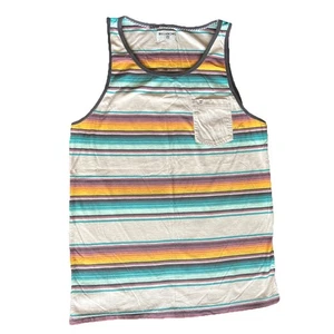 Billabong Mens Large Horizontal Striped Tank Top Surf Blue Orange Purple - Bild 1 von 5