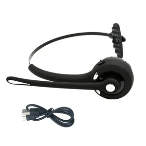 Black Rechargeable Headphone Wireless Bluetooth 5.0 Version Operator Headset - Photo 1 sur 12