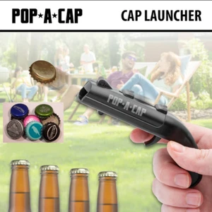 POP-A-CAP BOTTLE OPENER CAP LAUNCHER TWIST OFF LID AND SHOOT OVER 19 FEET BLACK - Picture 1 of 3